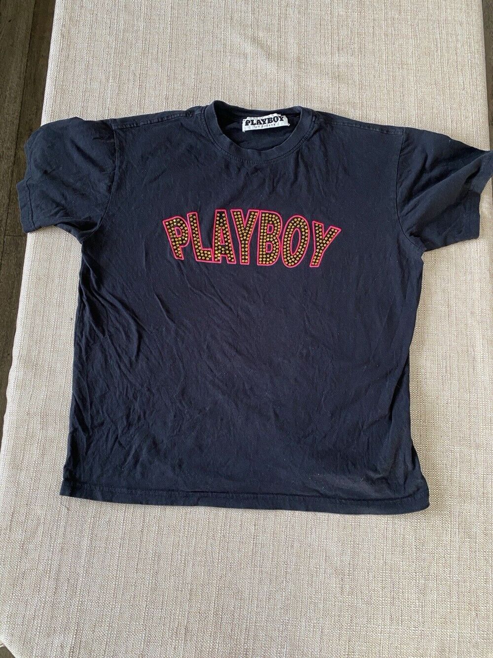 PLAYBOY Rare Embellished Bling Crystals T Shirt M/ L